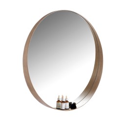 900mm Round Bathroom Vanity Decor MDF Frame Wall Mirror 2 Bracket Storage Shelf Half Moon Border 900mm Round Bathroom Vanity Decor MDF Frame Wall Mirror 2 Bracket Storage Shelf Half Moon Border