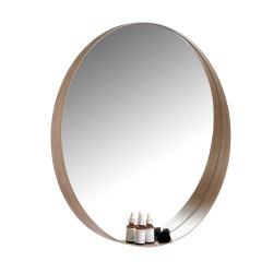 900mm Round Bathroom Vanity Decor MDF Frame Wall Mirror 2 Bracket Storage Shelf Half Moon Border 900mm Round Bathroom Vanity Decor MDF Frame Wall Mirror 2 Bracket Storage Shelf Half Moon Border