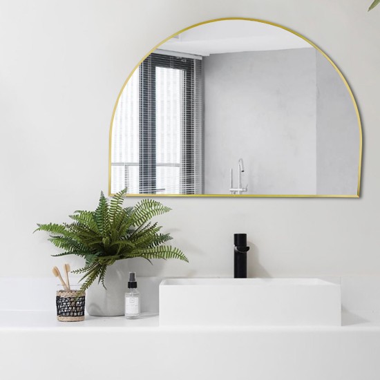 1200x850x20mm Gold Aluminum Framed Half Circle Mirror Decorative Wall Mirror Arc Mirror 1200x850x20mm Gold Aluminum Framed Half Circle Mirror Decorative Wall Mirror Arc Mirror