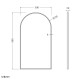 500x900x20mm Black Aluminum Framed Arched Bathroom Wall Mirror with Brackets