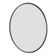 700x700x20mm Black Aluminum Framed Round Bathroom Wall Mirror with Brackets