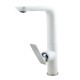 White & Chrome 360 degree Swivel Flick Kitchen Sink Mixer Tap Solid Brass