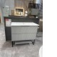 3D-2H 750x450x850mm Grey Floor Standing Plywood Vanity with Stainless Black Frame Leg And Shelf