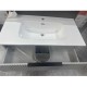 3D-2W 900x450x850mm Grey Floor Standing Plywood Vanity with Stainless Black Frame Leg And Shelf