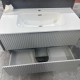 3D-2W 750x450x550mm Grey Wall Hung Plywood Vanity with Ceramic Basin