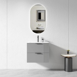 AU 600x460x860mm Grey Wall Hung Plywood Vanity with Ceramic Basin AU 600x460x860mm Grey Wall Hung Plywood Vanity with Ceramic Basin