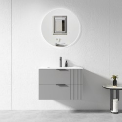 AU 750x460x860mm Grey Wall Hung Plywood Vanity with Ceramic Basin AU 750x460x860mm Grey Wall Hung Plywood Vanity with Ceramic Basin
