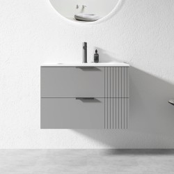 AU 750x460x860mm Grey Wall Hung Plywood Vanity with Ceramic Basin AU 750x460x860mm Grey Wall Hung Plywood Vanity with Ceramic Basin