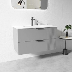 AU 900x460x860mm Grey Wall Hung Plywood Vanity with Ceramic Basin AU 900x460x860mm Grey Wall Hung Plywood Vanity with Ceramic Basin