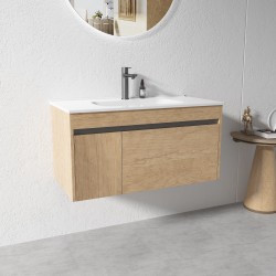 BC13 900X460X460MM PLYWOOD WALL HUNG VANITY - LIGHT OAK WITH CERAMIC TOP BC13 900X460X460MM PLYWOOD WALL HUNG VANITY - LIGHT OAK WITH CERAMIC TOP