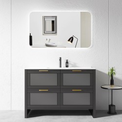 BS 1200x460x860mm Black Floor Standing Vanity with Ceramic Basin BS 1200x460x860mm Black Floor Standing Vanity with Ceramic Basin