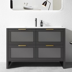 BS 1200x460x860mm Black Floor Standing Vanity with Ceramic Basin BS 1200x460x860mm Black Floor Standing Vanity with Ceramic Basin