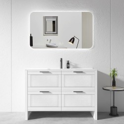 BS 1200x460x860mm White Floor Standing Vanity with Ceramic Basin BS 1200x460x860mm White Floor Standing Vanity with Ceramic Basin