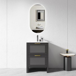 BS 600x460x860mm Black Floor Standing Vanity with Ceramic Basin BS 600x460x860mm Black Floor Standing Vanity with Ceramic Basin