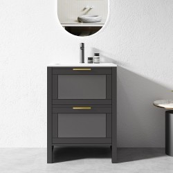 BS 600x460x860mm Black Floor Standing Vanity with Ceramic Basin BS 600x460x860mm Black Floor Standing Vanity with Ceramic Basin