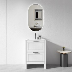 BS 600x460x860mm White Floor Standing Vanity with Ceramic Basin BS 600x460x860mm White Floor Standing Vanity with Ceramic Basin