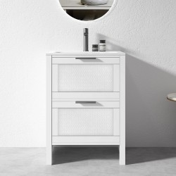 BS 600x460x860mm White Floor Standing Vanity with Ceramic Basin BS 600x460x860mm White Floor Standing Vanity with Ceramic Basin