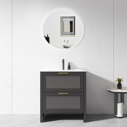 BS 750x460x860mm Black Floor Standing Vanity with Ceramic Basin BS 750x460x860mm Black Floor Standing Vanity with Ceramic Basin