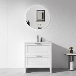 BS 750x460x860mm White Floor Standing Vanity with Ceramic Basin BS 750x460x860mm White Floor Standing Vanity with Ceramic Basin