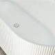1490x750x580mm Flutted V-Groove Bathtub Back To Wall Acrylic Gloss White Bath Tub