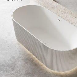 1690x780x580mm Flutted V-Groove Bathtub Back To Wall Acrylic Gloss White Bath Tub 1690x780x580mm Flutted V-Groove Bathtub Back To Wall Acrylic Gloss White Bath Tub