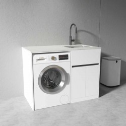 1200MM White Laundry Tub-Plywood Cabinet&Marble Bench with Sink 1200MM White Laundry Tub-Plywood Cabinet&Marble Bench with Sink