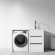 1300MM White Laundry Tub-Plywood Cabinet&Marble Bench with Sink