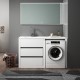 1500MM White Laundry Tub-Plywood Cabinet&Marble Bench with Sink