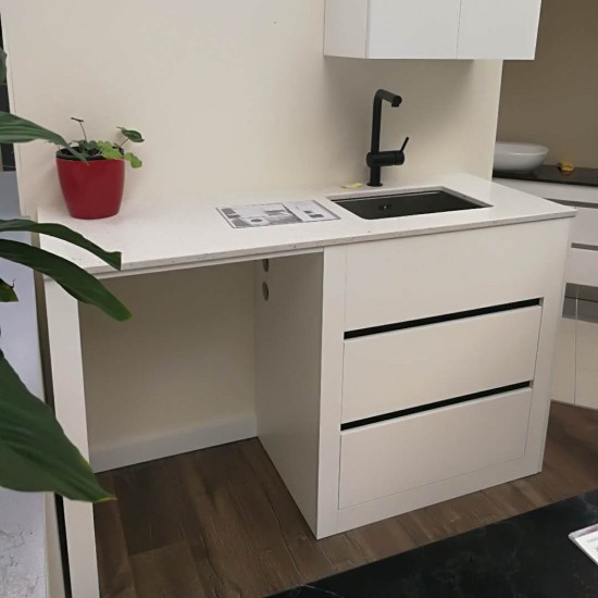 1500MM White Laundry Tub-Plywood Cabinet&Marble Bench with Sink