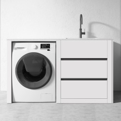 1500MM White Laundry Tub-Plywood Cabinet&Marble Bench with Sink 1500MM White Laundry Tub-Plywood Cabinet&Marble Bench with Sink