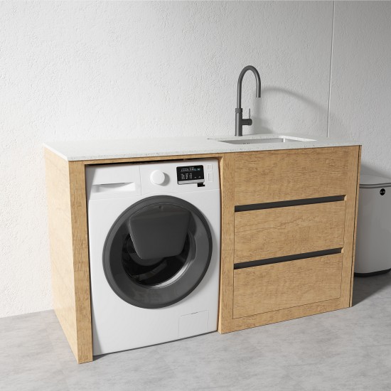 1500MM Light Oak Laundry Tub-Plywood Cabinet&Marble Bench with Sink 1500MM Light Oak Laundry Tub-Plywood Cabinet&Marble Bench with Sink