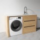 1500MM Light Oak Laundry Tub-Plywood Cabinet&Marble Bench with Sink