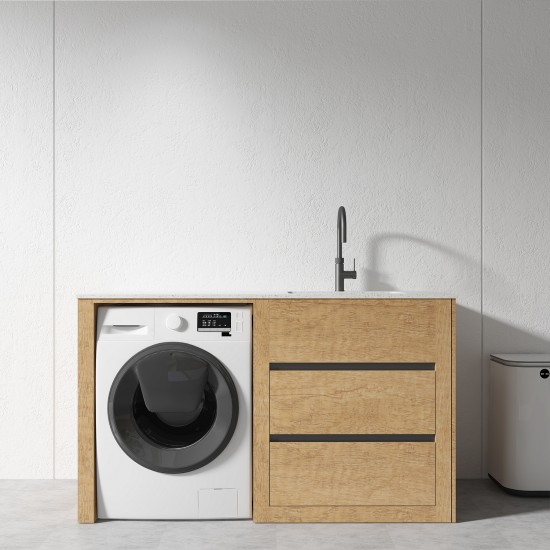 1500MM Light Oak Laundry Tub-Plywood Cabinet&Marble Bench with Sink 1500MM Light Oak Laundry Tub-Plywood Cabinet&Marble Bench with Sink