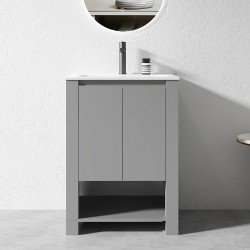 MK 600x460x860mm Grey Floor Standing Vanity with Ceramic Basin MK 600x460x860mm Grey Floor Standing Vanity with Ceramic Basin
