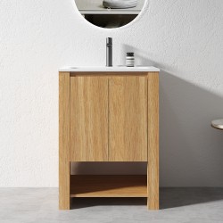 MK 600x460x860mm Light Oak Floor Standing Vanity with Ceramic Basin MK 600x460x860mm Light Oak Floor Standing Vanity with Ceramic Basin