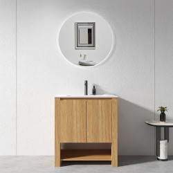 MK 750x460x860mm Light Oak Floor Standing Vanity with Ceramic Basin MK 750x460x860mm Light Oak Floor Standing Vanity with Ceramic Basin