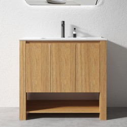 MK 900x460x860mm Light Oak Floor Standing Vanity with Ceramic Basin MK 900x460x860mm Light Oak Floor Standing Vanity with Ceramic Basin