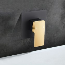 Ottimo/Omar Matte Black & Yellow Gold Square Shower Bath Mixer Tap Ottimo/Omar Matte Black & Yellow Gold Square Shower Bath Mixer Tap