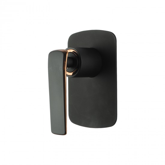 Esperia Matt Black & Rose Gold Shower/Bath Wall Mixer Solid Brass Wall Mounted