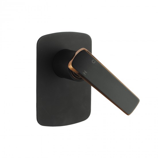 Esperia Matt Black & Rose Gold Shower/Bath Wall Mixer Solid Brass Wall Mounted