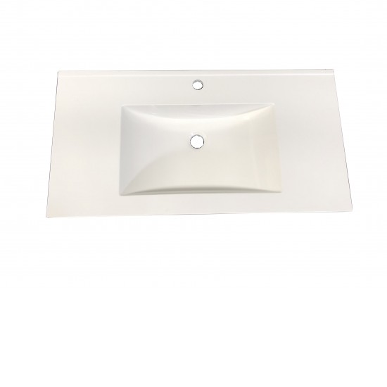 750mm Slim Polymarble Vanity Top Only No Overflow