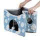 Sky Patter Double-Layer Cat House with Scratching Mat Foldable Enclosed Cat Cave Pet Cube House Nest for Indoor Sky Patter Double-Layer Cat House with Scratching Mat Foldable Enclosed Cat Cave Pet Cube House Nest for Indoor
