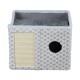 Gray Diamond Pattern Double-Layer Cat House with Scratching Mat Foldable Enclosed Cat Cave Pet Cube House Nest for Indoor Gray Diamond Pattern Double-Layer Cat House with Scratching Mat Foldable Enclosed Cat Cave Pet Cube House Nest for Indoor