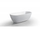 1500x820x580mm Matt White Oval Bathtub Freestanding Acrylic Apron Bath Tub