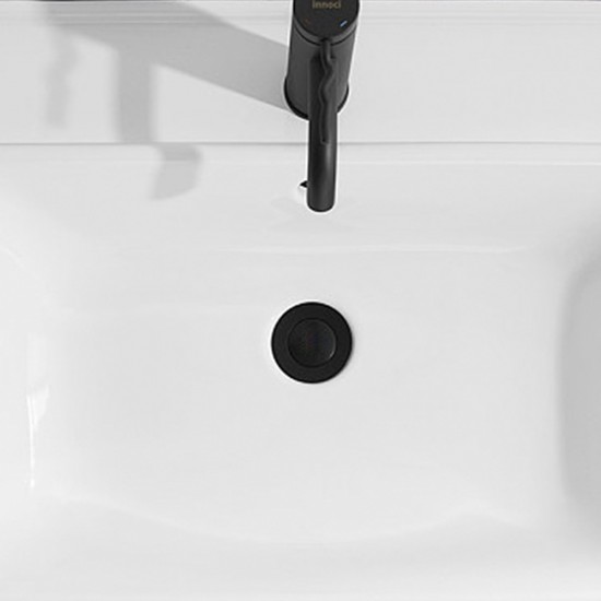 32/40mm Solid Brass Basin Pop Up Waste with Overflow Matt Black