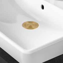 32/40mm Brushed Yellow Gold Solid Brass Basin Pop Up Waste with Overflow 32/40mm Brushed Yellow Gold Solid Brass Basin Pop Up Waste with Overflow