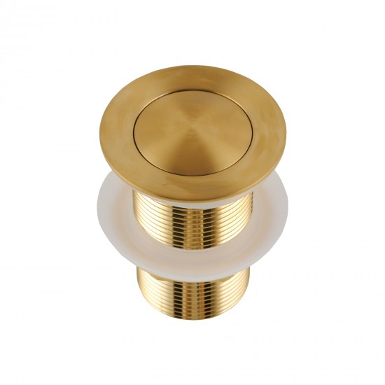 32/40mm Brushed Yellow Gold Solid Brass Basin Pop Up Waste NO Overflow