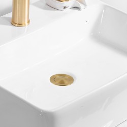 32/40mm Brushed Yellow Gold Solid Brass Basin Pop Up Waste NO Overflow 32/40mm Brushed Yellow Gold Solid Brass Basin Pop Up Waste NO Overflow