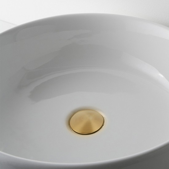 32/40mm Brushed Yellow Gold Mushroom Solid Brass Basin Pop Up Waste NO Overflow
