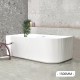 1500x750x580mm Flutted V-Groove Left Corner Bathtub Acrylic Gloss White Bath Tub
